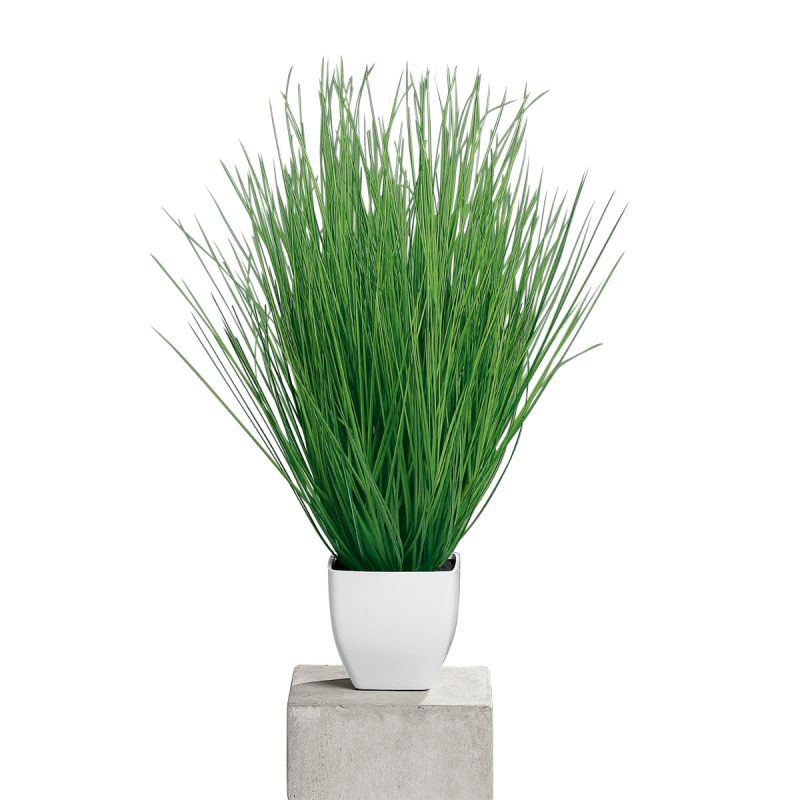 Kunstgras im Kunststofftopf weiß 55 cm