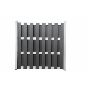 Hartmann Zaun Grundelement WPC/Alu 180×180 cm anthrazit / silber Hartmann Zaun Grundelement WPC/Alu 180×180 cm anthrazit / silber