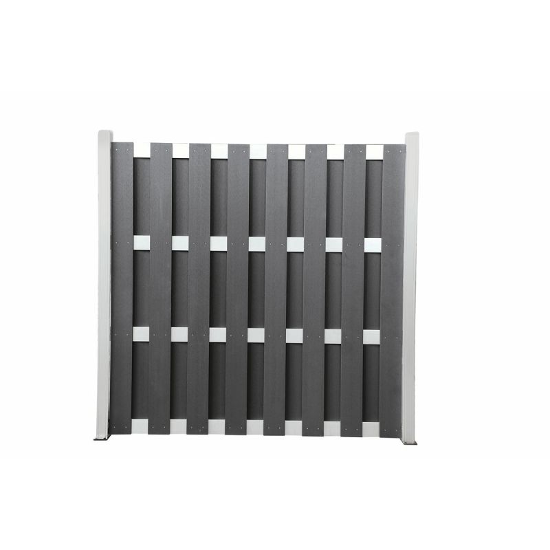 Hartmann Zaun Grundelement WPC/Alu 180x180 cm anthrazit / silber