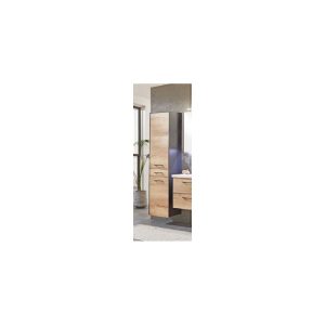 Hochschrank Bergen, 2 Türen, Farbe: Eiche Natur, Anthrazit Hochschrank Bergen, 2 Türen, Farbe: Eiche Natur, Anthrazit