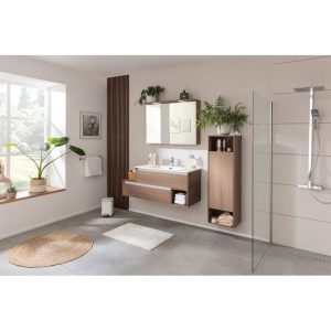 Fackelmann Set Badmoebel-Set Vita 120cm Breite bestSPS WBU+Gussmarmor-WT SummerOak grifflos Fackelmann Set Badmoebel-Set Vita 120cm Breite bestSPS WBU+Gussmarmor-WT SummerOak grifflos
