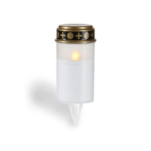 Flower Power LED Outdoor Grablampe mit Dorn SPINA WHITE 7 x 13 cm Kunststoff