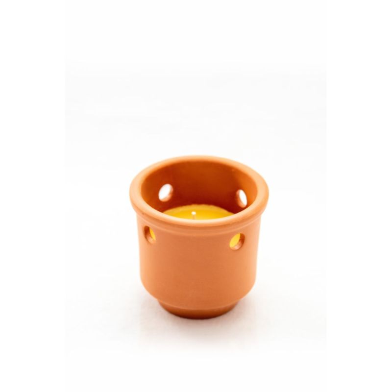Flower Power Citronellakerze TERRA mit Loch 9,7 x 6 cm