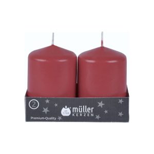 Müller Kerzenfabrik Stumpenkerze weinrot 80/55mm 2er Müller Kerzenfabrik Stumpenkerze weinrot 80/55mm 2er