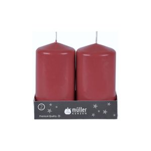 Müller Kerzenfabrik Stumpenkerze 2er weinrot 120/65mm Müller Kerzenfabrik Stumpenkerze 2er weinrot 120/65mm
