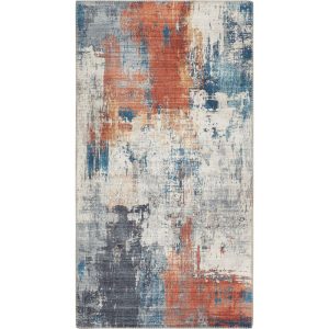 Luxor living Teppich Polino 80×150 cm blau-koralle