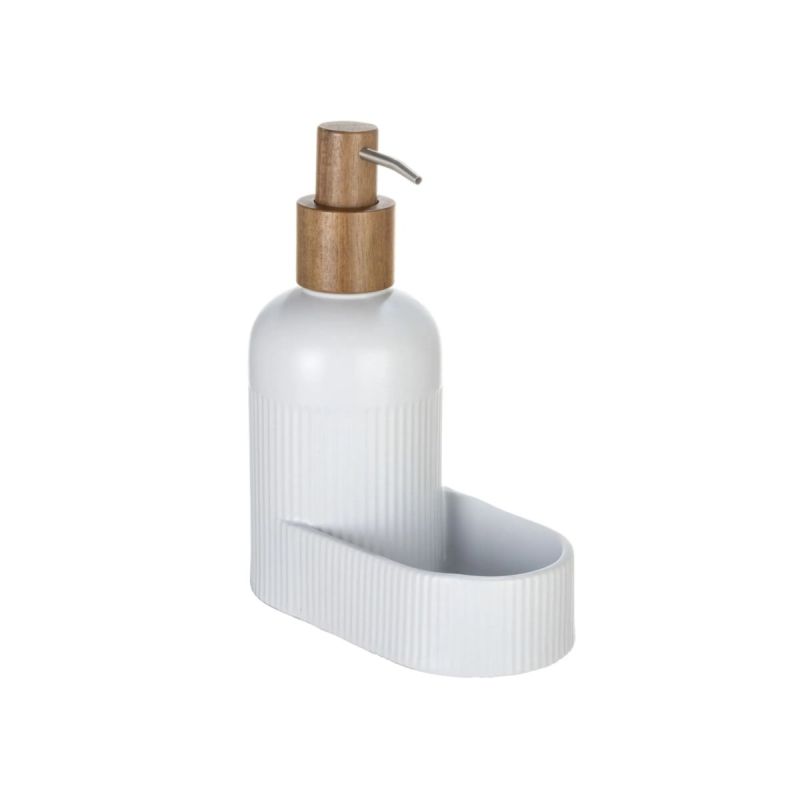 Schöner Wohnen Seifenspender + Schwammhalter Refia, Farbe: Weiss FSC