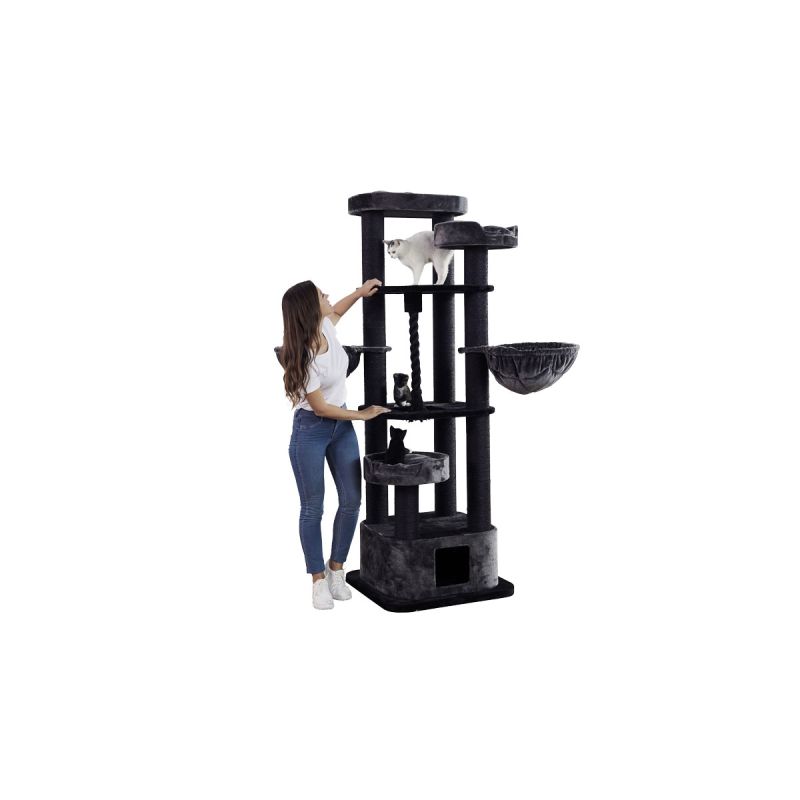 Nobby Kratzbaum Musan 70 x 70 x 203 cm schwarz/grau