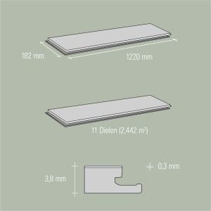 Specht Vinylboden  Vinyl SPC Classic Eiche Alberta 1220 x 182 x 3,8 mm