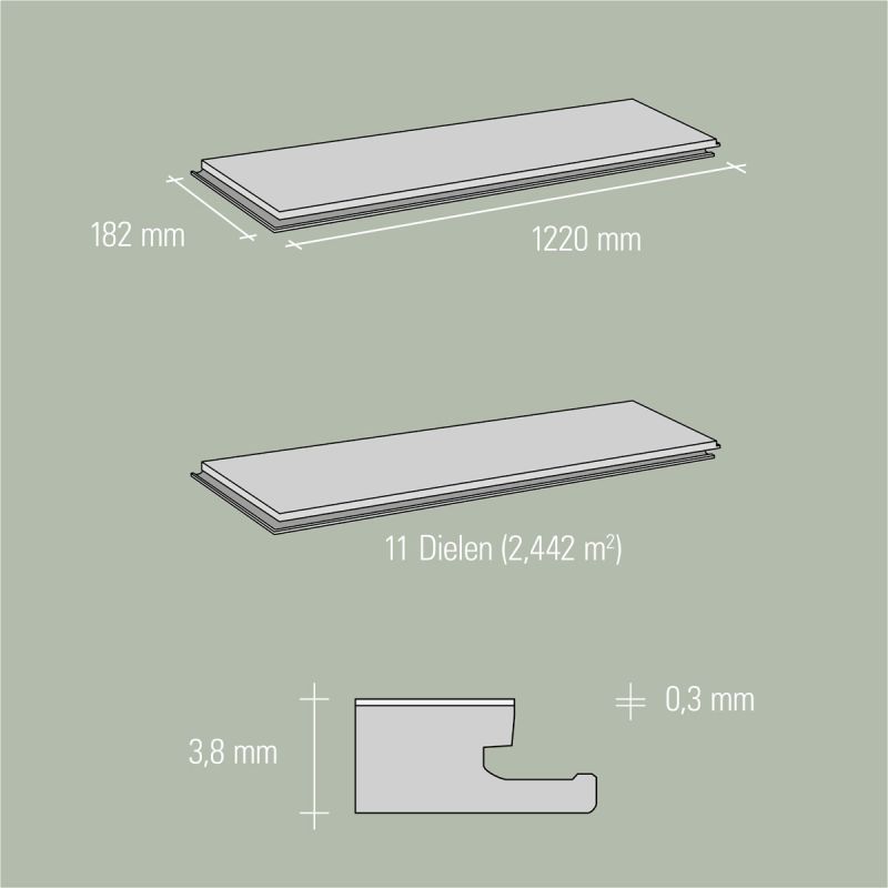 Specht Vinylboden  Vinyl SPC Classic Eiche Alberta 1220 x 182 x 3,8 mm