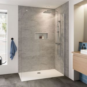 Breuer  QUICK72 Panorama Duschwand alleinstehend 3 Montagearten Alu chromeffekt Klarglas 1000 mm