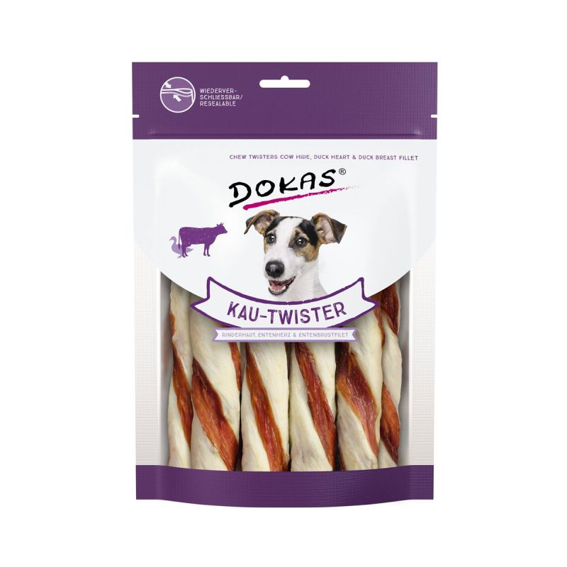 Dokas Snack Kau-Twister Rinderhaut Ente 200g