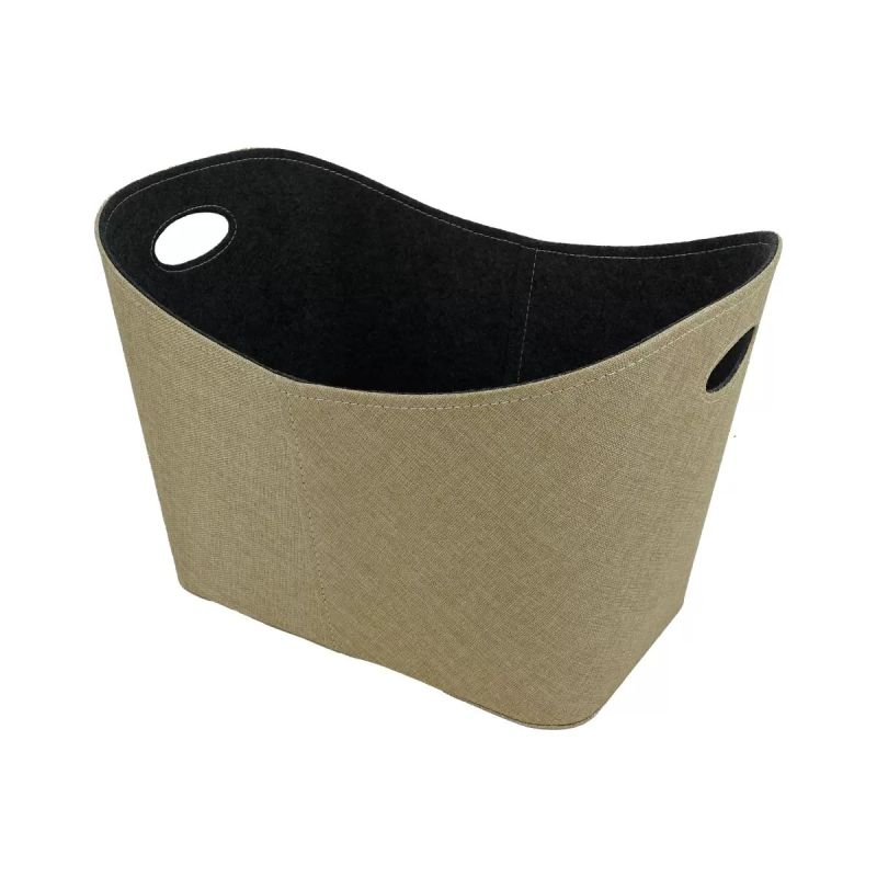 Valo Filzkorb, beige mit Jute, L55xB35xH40cm