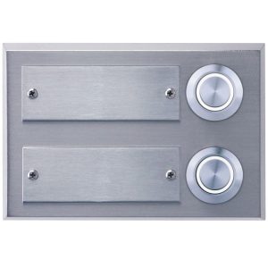 REV Ritter Klingeltaster Aufputz 2-fach mit LED-Beleuchtung und gravierbarem Namensschild Edelstahl REV Ritter Klingeltaster Aufputz 2-fach mit LED-Beleuchtung und gravierbarem Namensschild Edelstahl