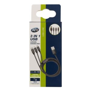 REV Ritter USB Ladekabel 3in1 anthrazit REV Ritter USB Ladekabel 3in1 anthrazit