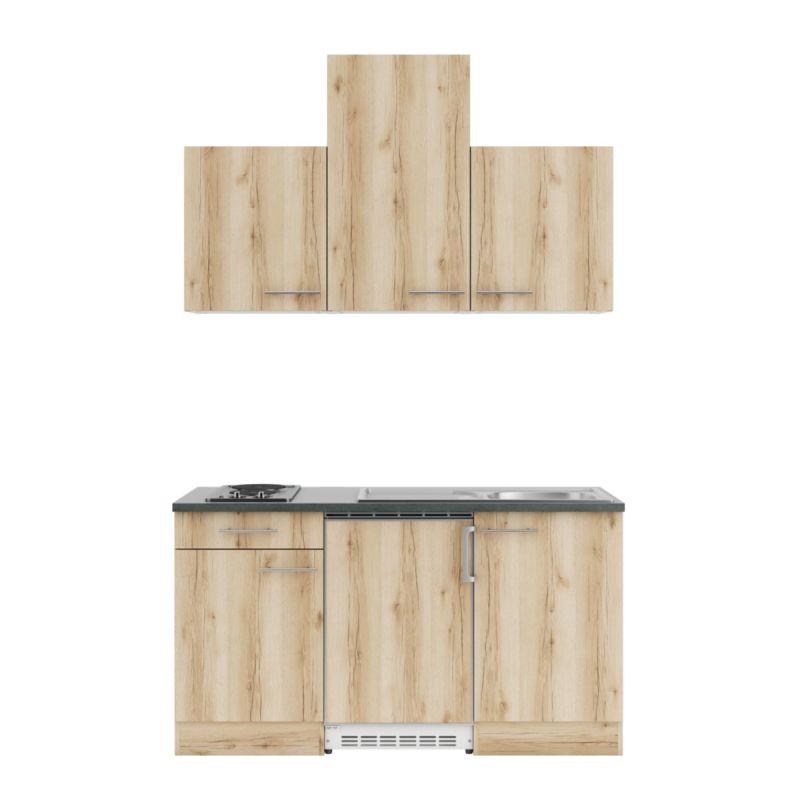 optifit Miniküche Livorno290 150 x 226,8 x 60 cm Wildeiche Nachbildung Wildeiche Nachbildung