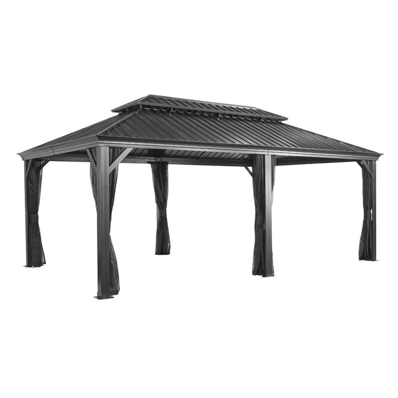Sojag Pavillon Messina 1220 inkl. Moskitonetz 363x598x307,1cm Anthrazit