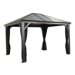 Sojag Pavillon Mykonos 1012 inkl. Moskitonetz 299x364x291cm Basaltgrau Sojag Pavillon Mykonos 1012 inkl. Moskitonetz 299x364x291cm Basaltgrau