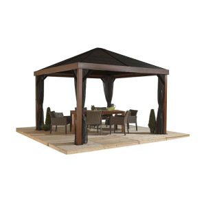 Sojag Pavillon Valencia 1212 inkl. Moskitonetz 364,3×364,3x310cm Holzoptik Sojag Pavillon Valencia 1212 inkl. Moskitonetz 364,3×364,3x310cm Holzoptik