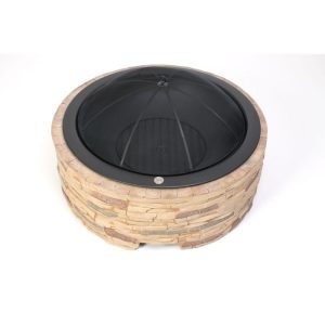 Westmann Feuerschale Feuerstelle inkl. Funkenfang Steinoptik 90x90x51cm Braun Westmann Feuerschale Feuerstelle inkl. Funkenfang Steinoptik 90x90x51cm Braun
