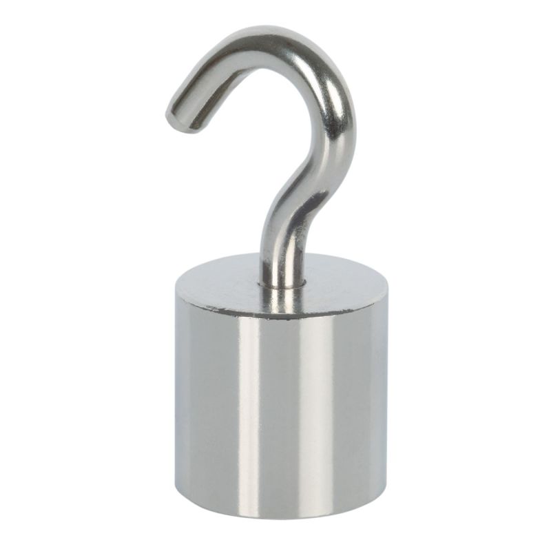 Suki Topfmagnet Neodym mit Schraubhaken M6 Ø 24,5 x 52 mm, silber