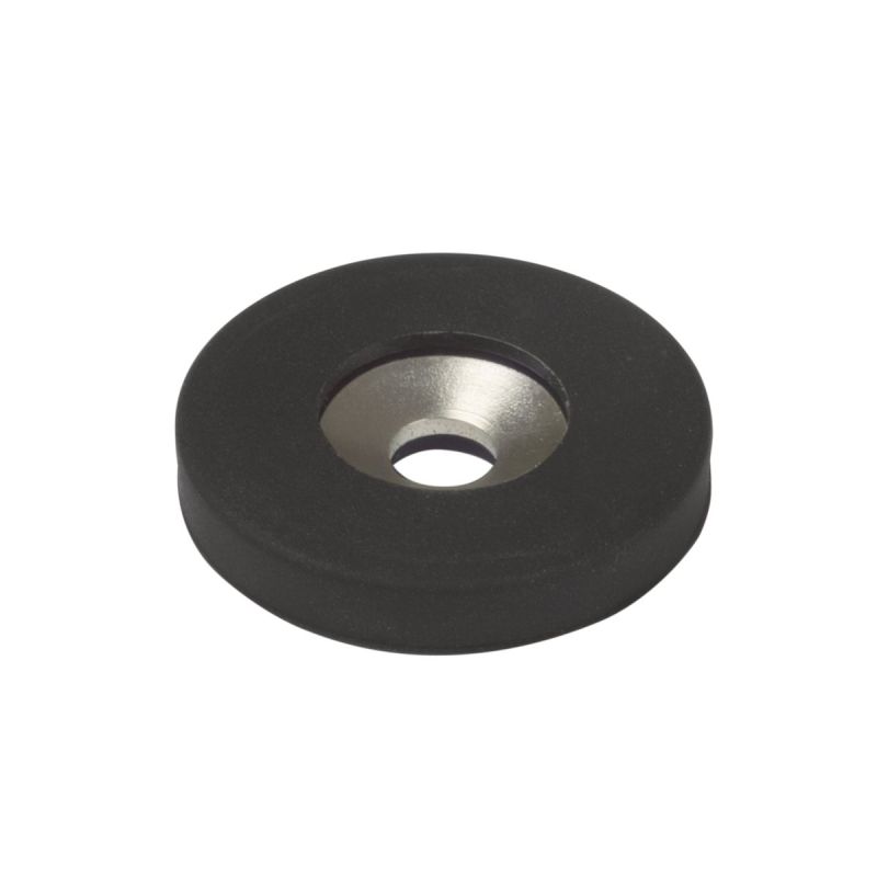 Suki Magnet Neodym mit Senkbohrung Ø 22 x 4 mm, gummiert, schwarz