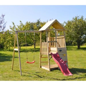 Wendi Toys Spielhaus Panda inkl. Rutsche, Kletterwand und Schaukel 290x270x270 cm Wendi Toys Spielhaus Panda inkl. Rutsche, Kletterwand und Schaukel 290x270x270 cm