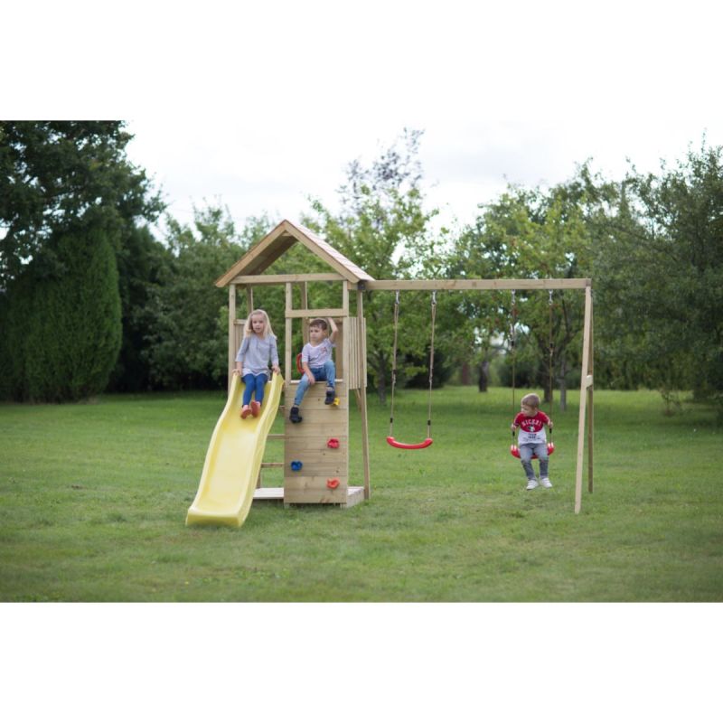Wendi Toys Spielhaus Pinguin inkl. Rutsche, Kletterwand und Schaukel 280x340x270 cm