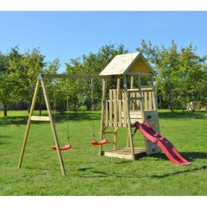 Wendi Toys Spielhaus Salamander inkl. Rutsche, Kletterwand und Schaukel 290x340x270 cm Wendi Toys Spielhaus Salamander inkl. Rutsche, Kletterwand und Schaukel 290x340x270 cm