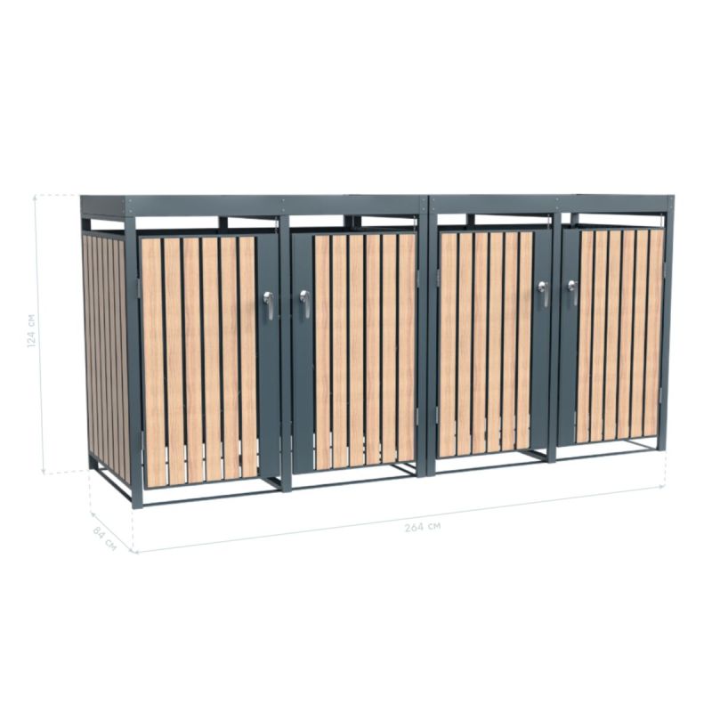 Westmann Mülltonnenbox Planta 4x 240 L 84x264x124,5 cm