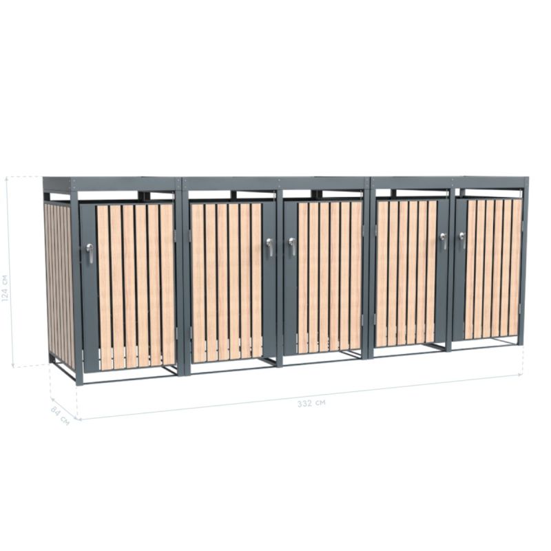 Westmann Mülltonnenbox Planta 5x 240 L 84x332x124,5 cm