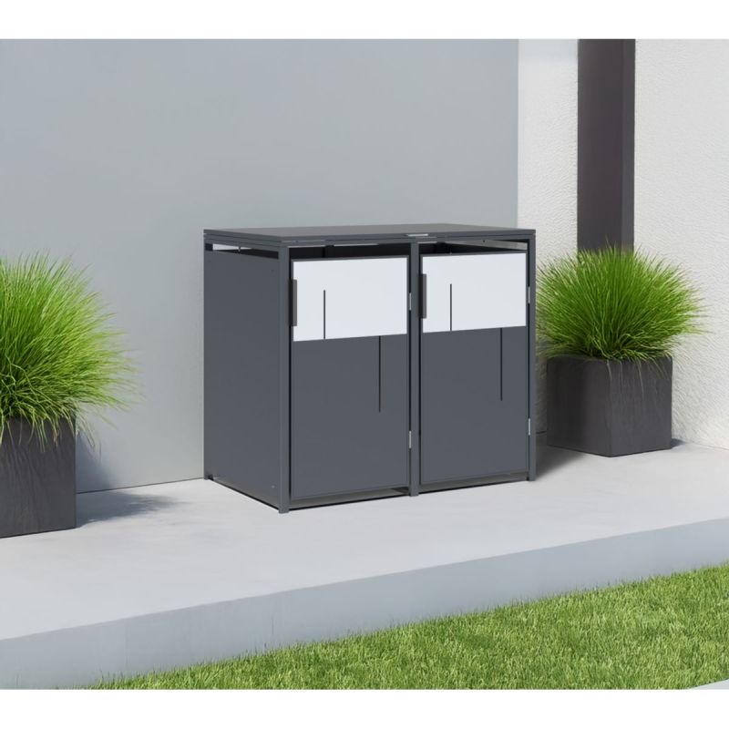 Westmann Mülltonnenbox Tonus 2 2 x 240L Anthrazit|80x132x116 cm