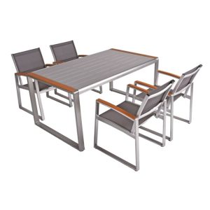 Garden Pleasure Tischgruppe AVA 5-tlg. Aluminium, Nonwood, Kunststoffgewebe