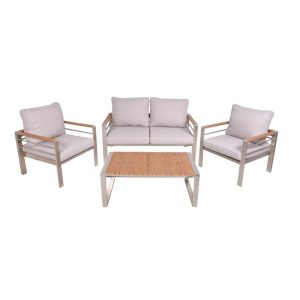 Garden Pleasure Lounge-Set FLORENCE, 4-tlg. Aluminiumrahmen, chamagner, Non-Wood Garden Pleasure Lounge-Set FLORENCE, 4-tlg. Aluminiumrahmen, chamagner, Non-Wood