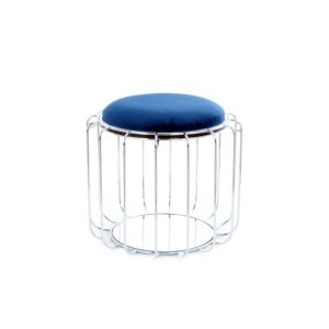 Beistelltisch Pouf Comfortable 110 dunkelblau silber Beistelltisch Pouf Comfortable 110 dunkelblau silber