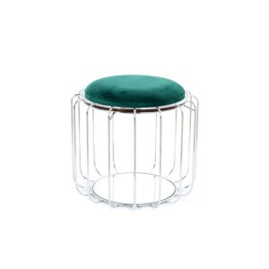 Beistelltisch Pouf Comfortable 110 dunkelgrün silber Beistelltisch Pouf Comfortable 110 dunkelgrün silber