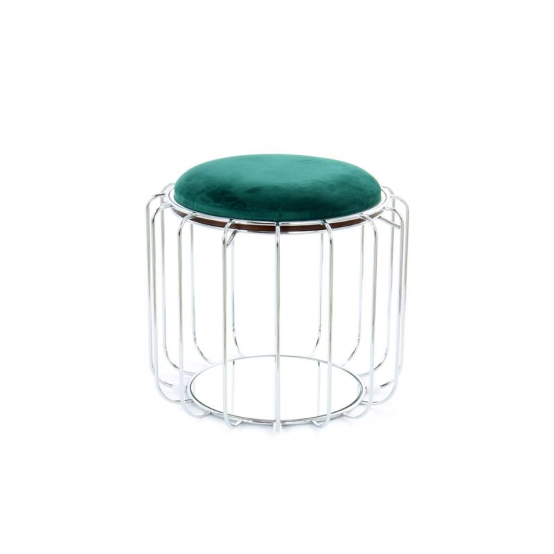 Beistelltisch Pouf Comfortable 110 dunkelgrün silber