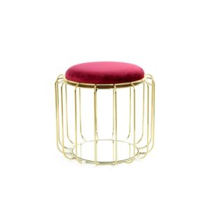 Beistelltisch Pouf Comfortable 110 rot gold Beistelltisch Pouf Comfortable 110 rot gold