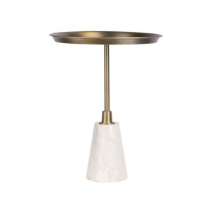 Beistelltisch Grant 125 weiss gold Beistelltisch Grant 125 weiss gold