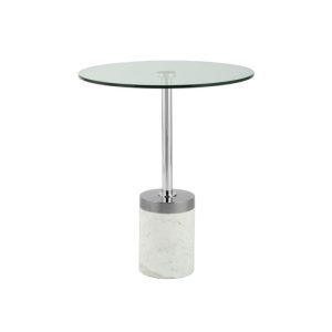 Beistelltisch Lana 125 silber weiss Beistelltisch Lana 125 silber weiss