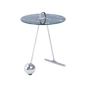 Beistelltisch Pendulum 525 silber schwarz Beistelltisch Pendulum 525 silber schwarz