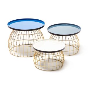 Beistelltisch-Set Laudatio 160 blau grau weiss Beistelltisch-Set Laudatio 160 blau grau weiss