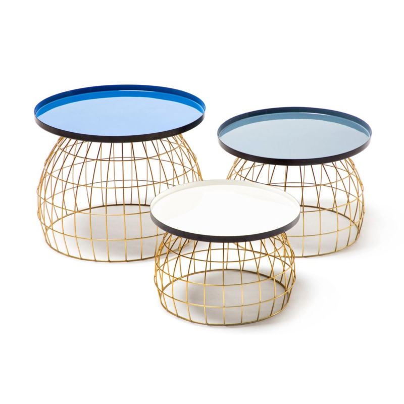 Beistelltisch-Set Laudatio 160 blau grau weiss