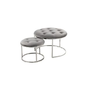 Hocker Becky 825 2er-Set grau silber Hocker Becky 825 2er-Set grau silber