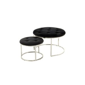 Hocker Becky 825 2er-Set schwarz silber Hocker Becky 825 2er-Set schwarz silber