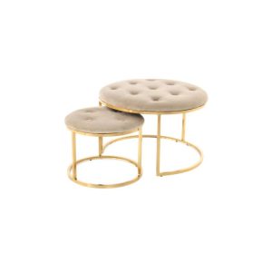 Hocker Becky 825 2er-Set Braun gold Hocker Becky 825 2er-Set Braun gold