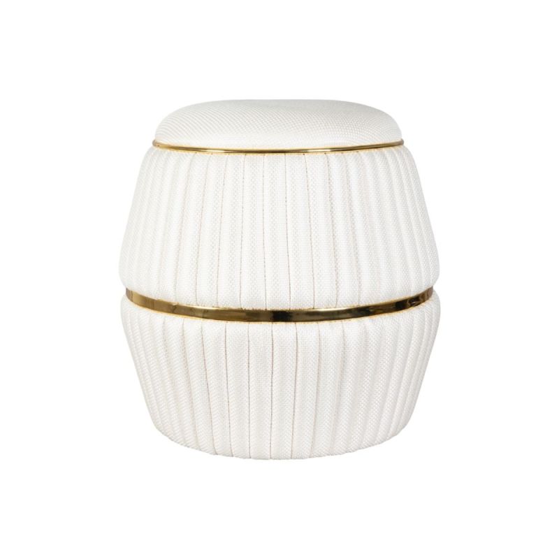 Hocker Doric 245 elfenbein gold