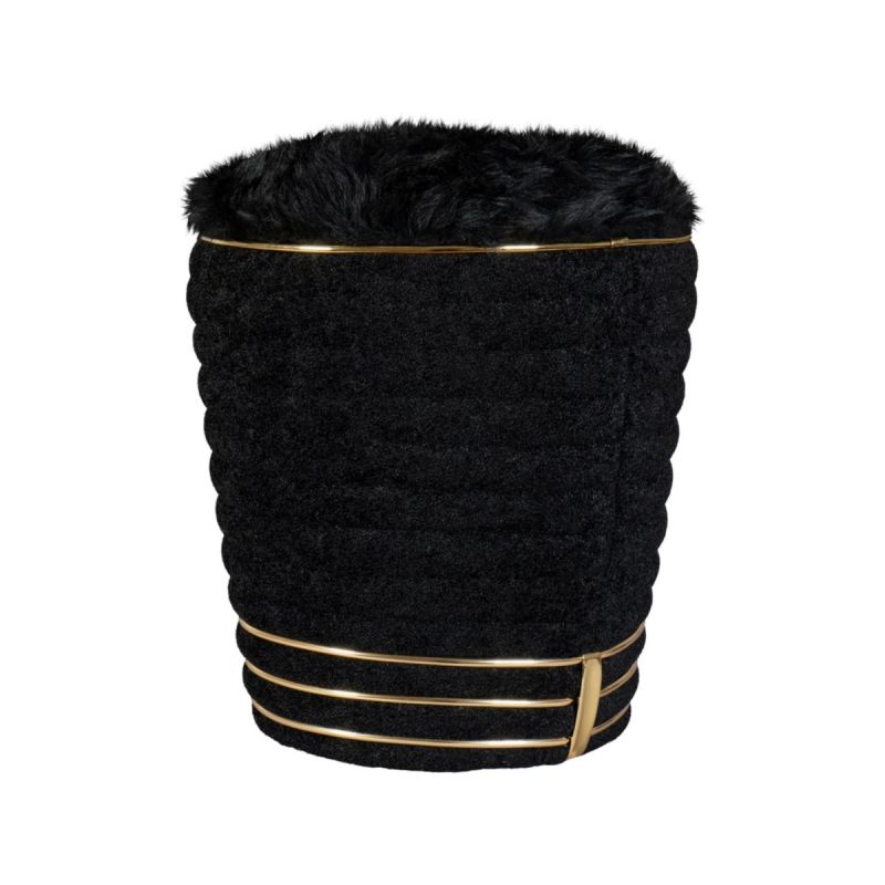 Kayoom Hocker Doric 335 Schwarz / Gold