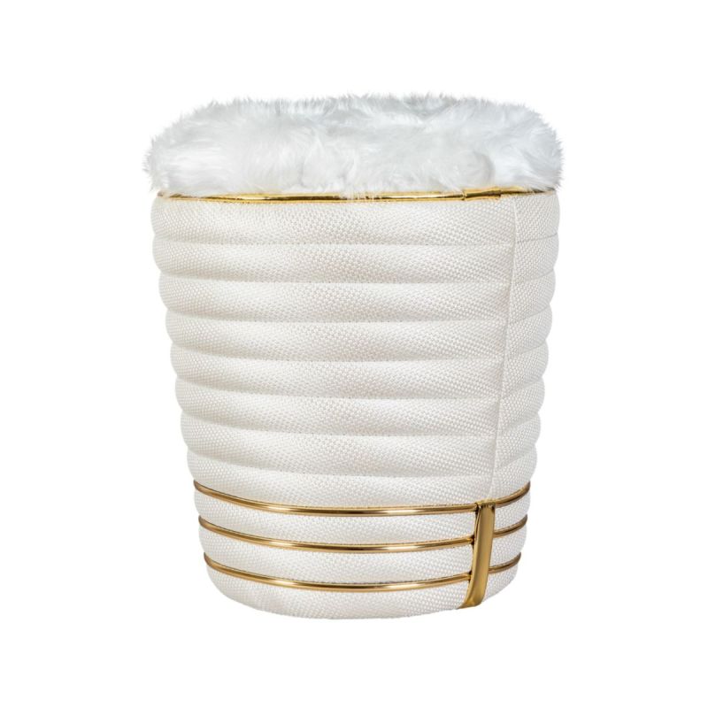 Kayoom Hocker Doric 345 Elfenbein / Gold