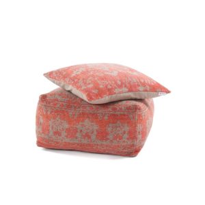Pouf und Kissen Set Hocker Paramount 310 rot Braun 80x80cm Pouf und Kissen Set Hocker Paramount 310 rot Braun 80x80cm
